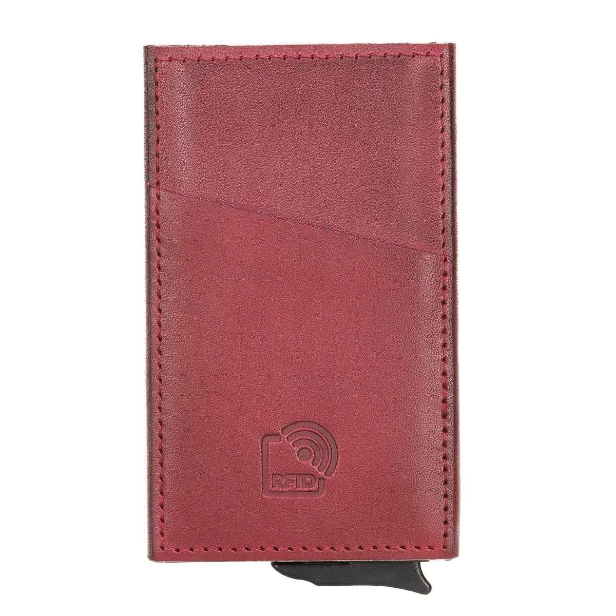 Bayelon Leather Mechanical Pop Up Card Holder With RFID