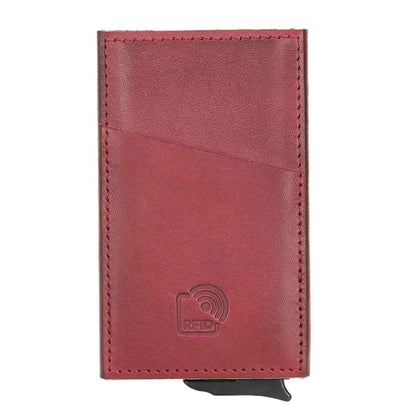 Bayelon Leather Mechanical Pop Up Card Holder With RFID