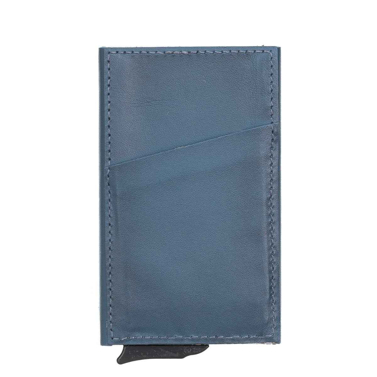 Bayelon Leather Mechanical Pop Up Card Holder With RFID