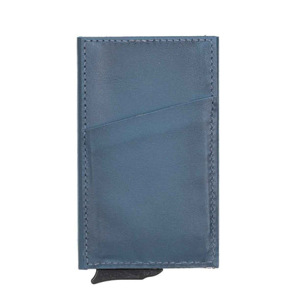 Bayelon Leather Mechanical Pop Up Card Holder With RFID