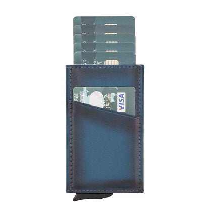 Bayelon Leather Mechanical Pop Up Card Holder With RFID