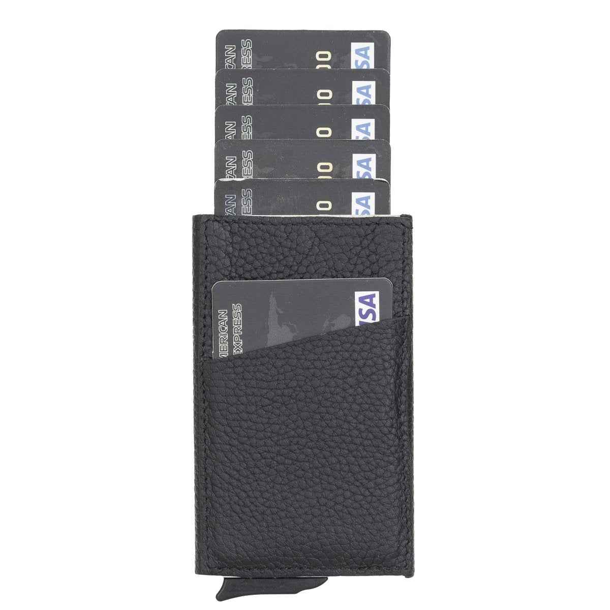 Bayelon Leather Mechanical Pop Up Card Holder With RFID