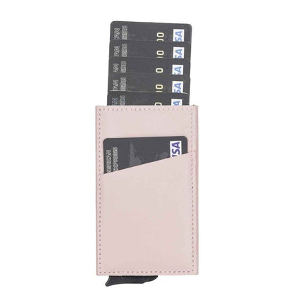 Bayelon Leather Mechanical Pop Up Card Holder With RFID
