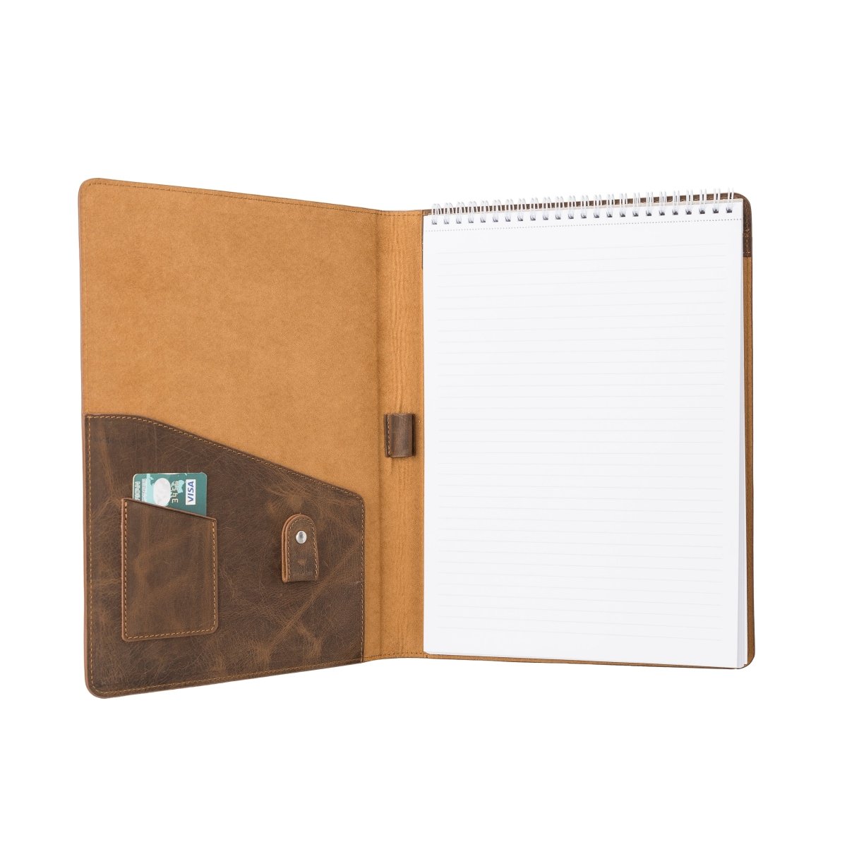 Bayelon Leather Padfolio Organizer with Pen Loop & Card Holder