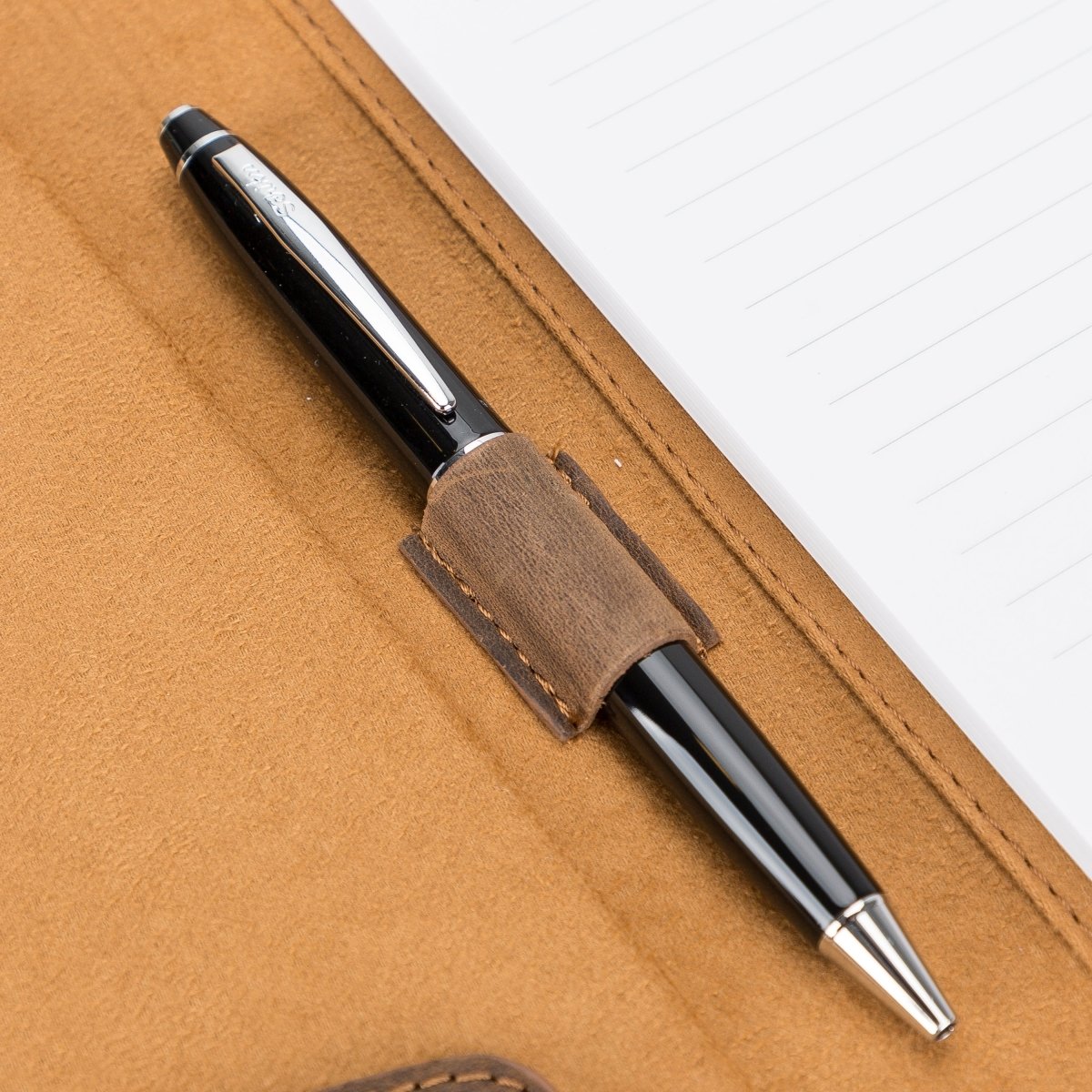 Bayelon Leather Padfolio Organizer with Pen Loop & Card Holder