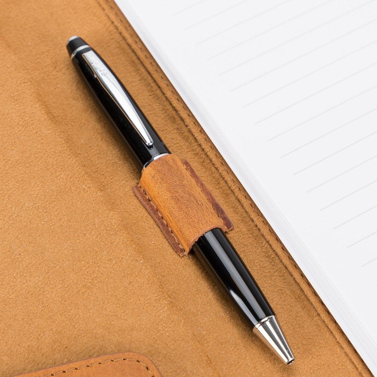 Bayelon Leather Padfolio Organizer with Pen Loop & Card Holder