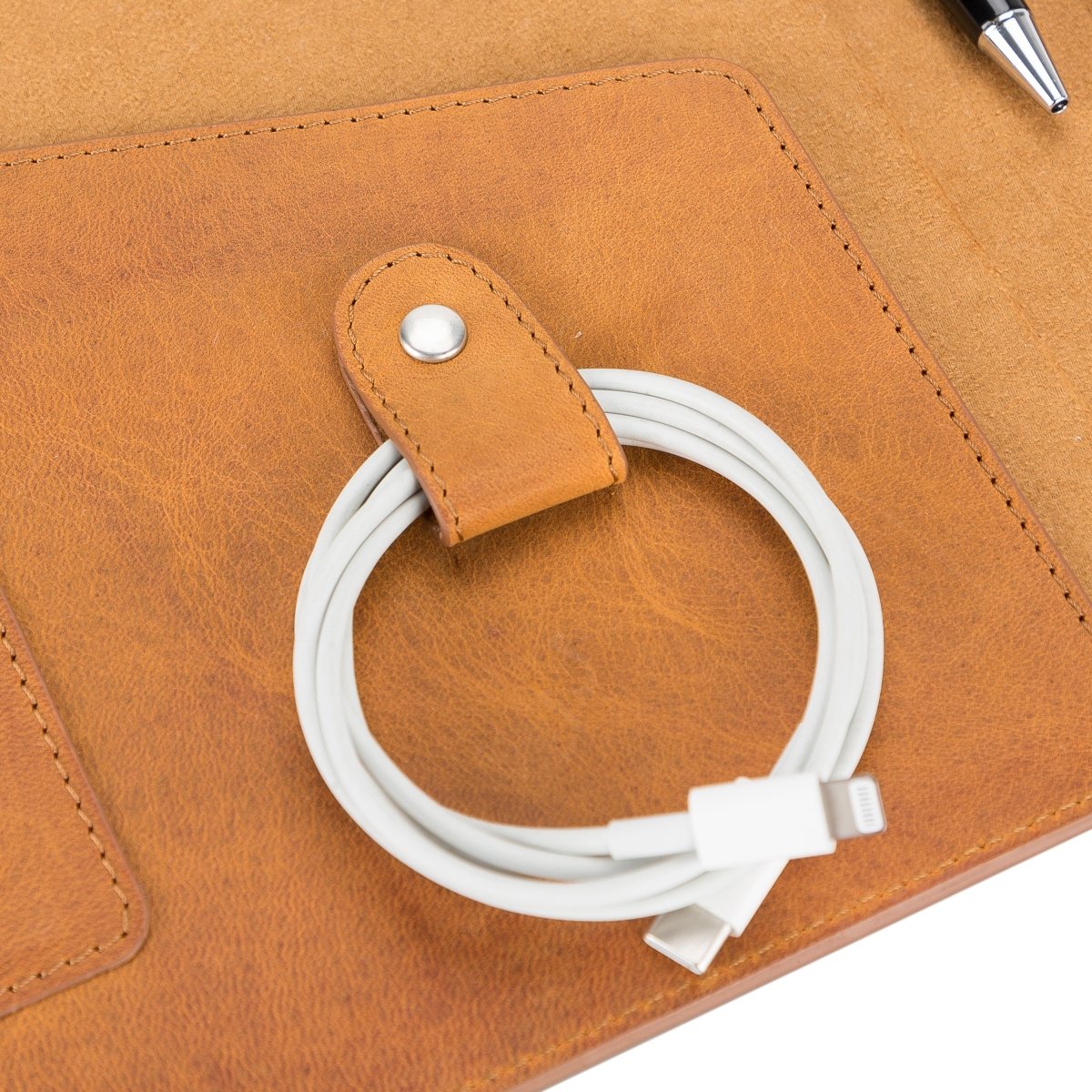 Bayelon Leather Padfolio Organizer with Pen Loop & Card Holder
