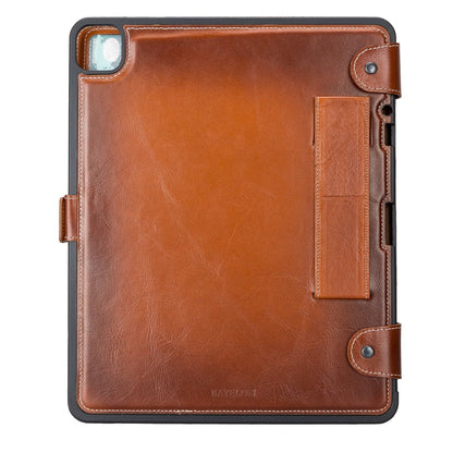 Bayelon Leather Wallet Case for iPad Pro 11 2021 Rustic Tan