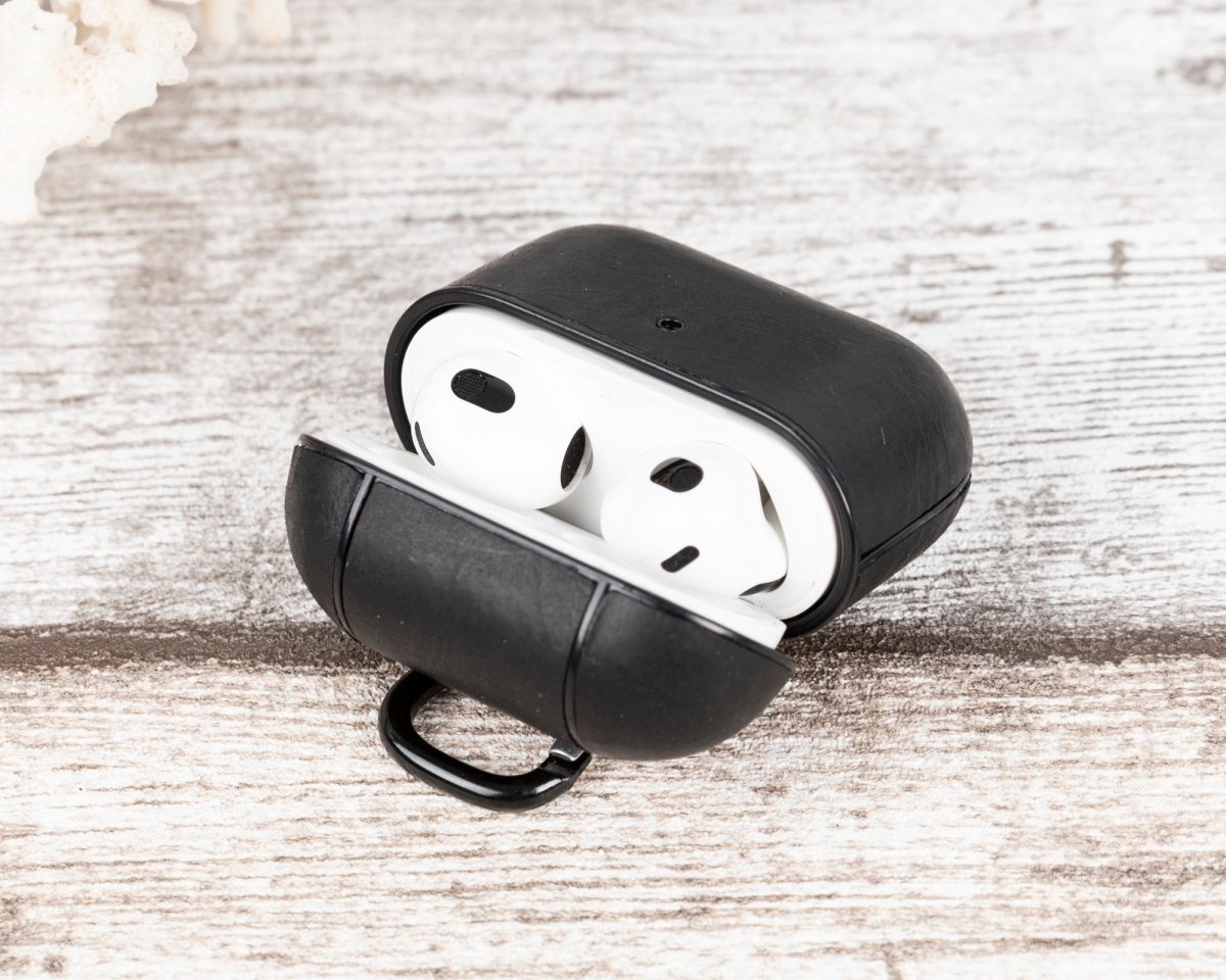 Bayelon Magnetic AirPods 3 Leather Case with Detachable Hook