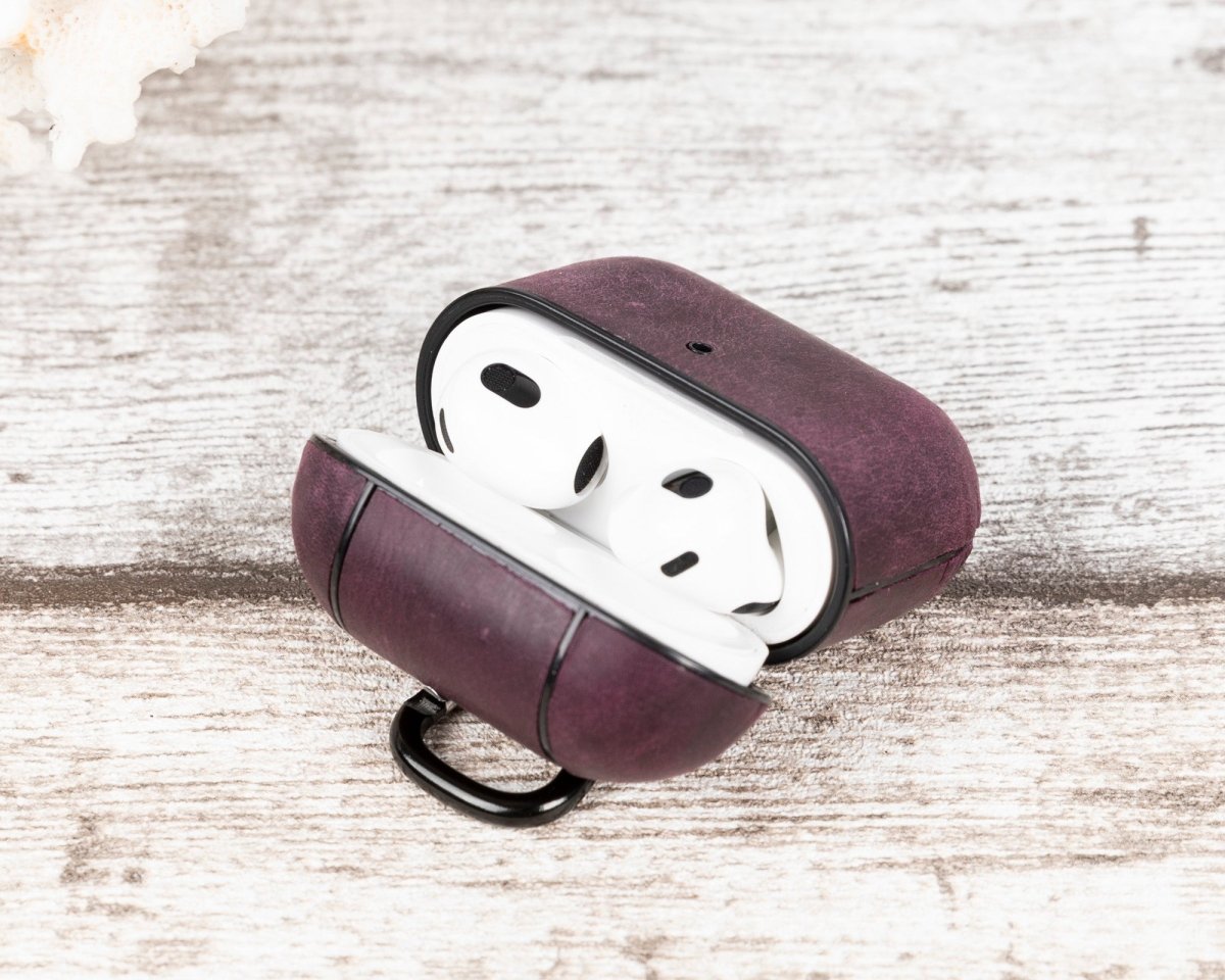 Bayelon Magnetic AirPods 3 Leather Case with Detachable Hook