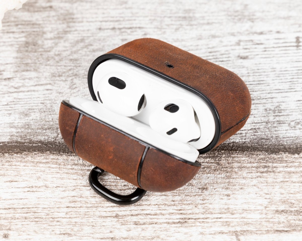 Bayelon Magnetic AirPods 3 Leather Case with Detachable Hook