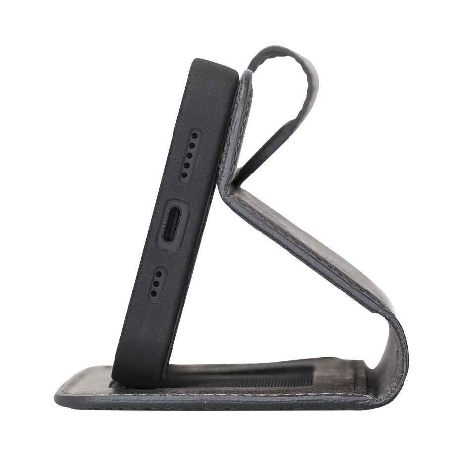 Bayelon Personalized iPhone 13 Leather Detachable Wallet Case with Kickstand