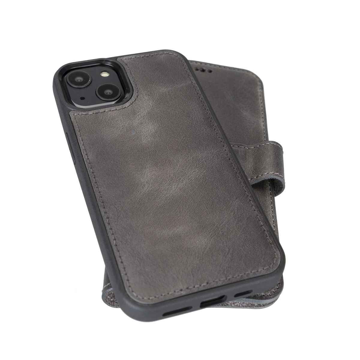 Bayelon Personalized iPhone 13 Leather Detachable Wallet Case with Kickstand