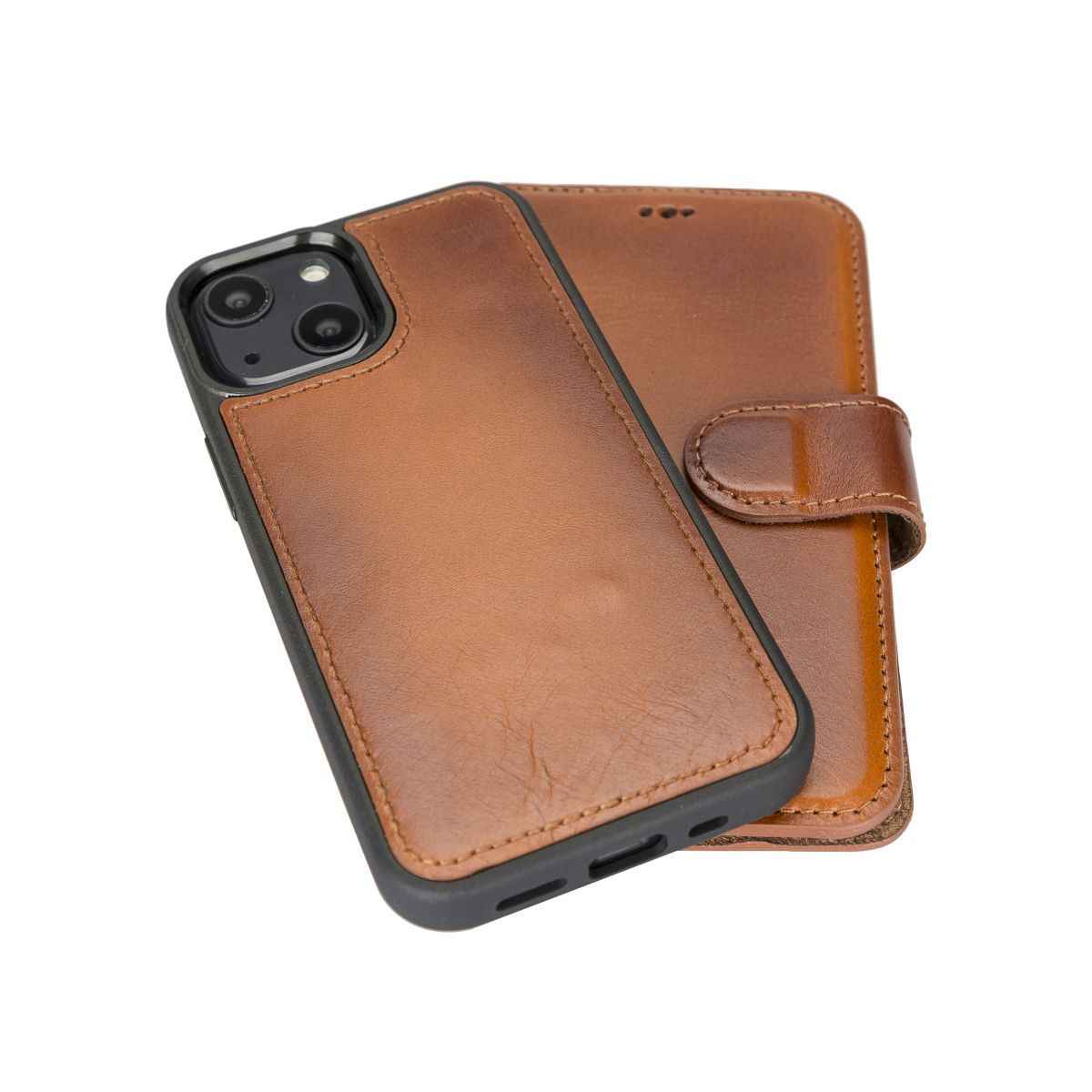 Bayelon Personalized iPhone 13 Leather Detachable Wallet Case with Kickstand