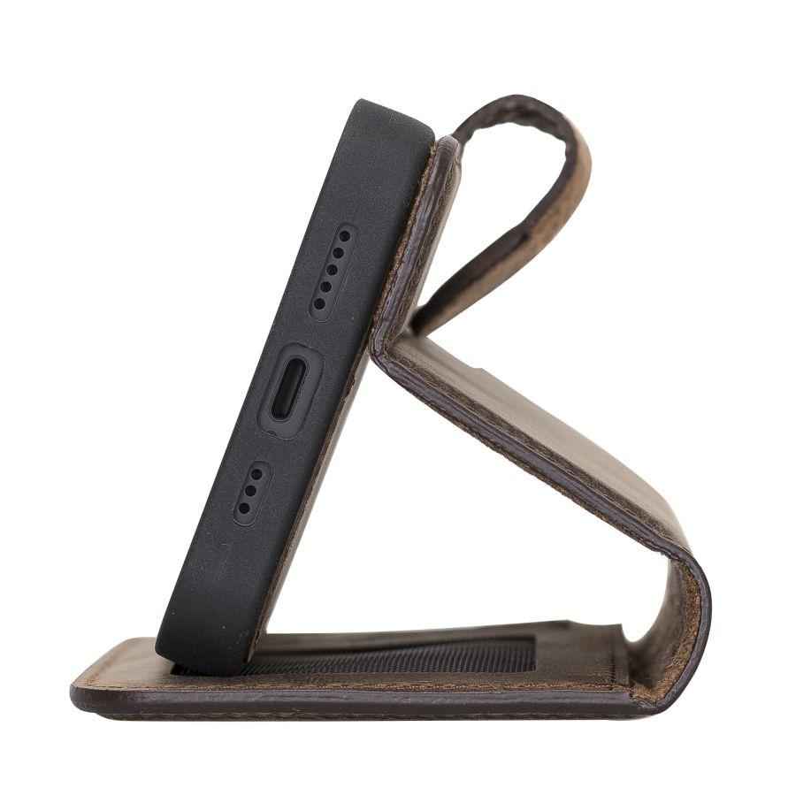 Bayelon Personalized iPhone 13 Leather Detachable Wallet Case with Kickstand