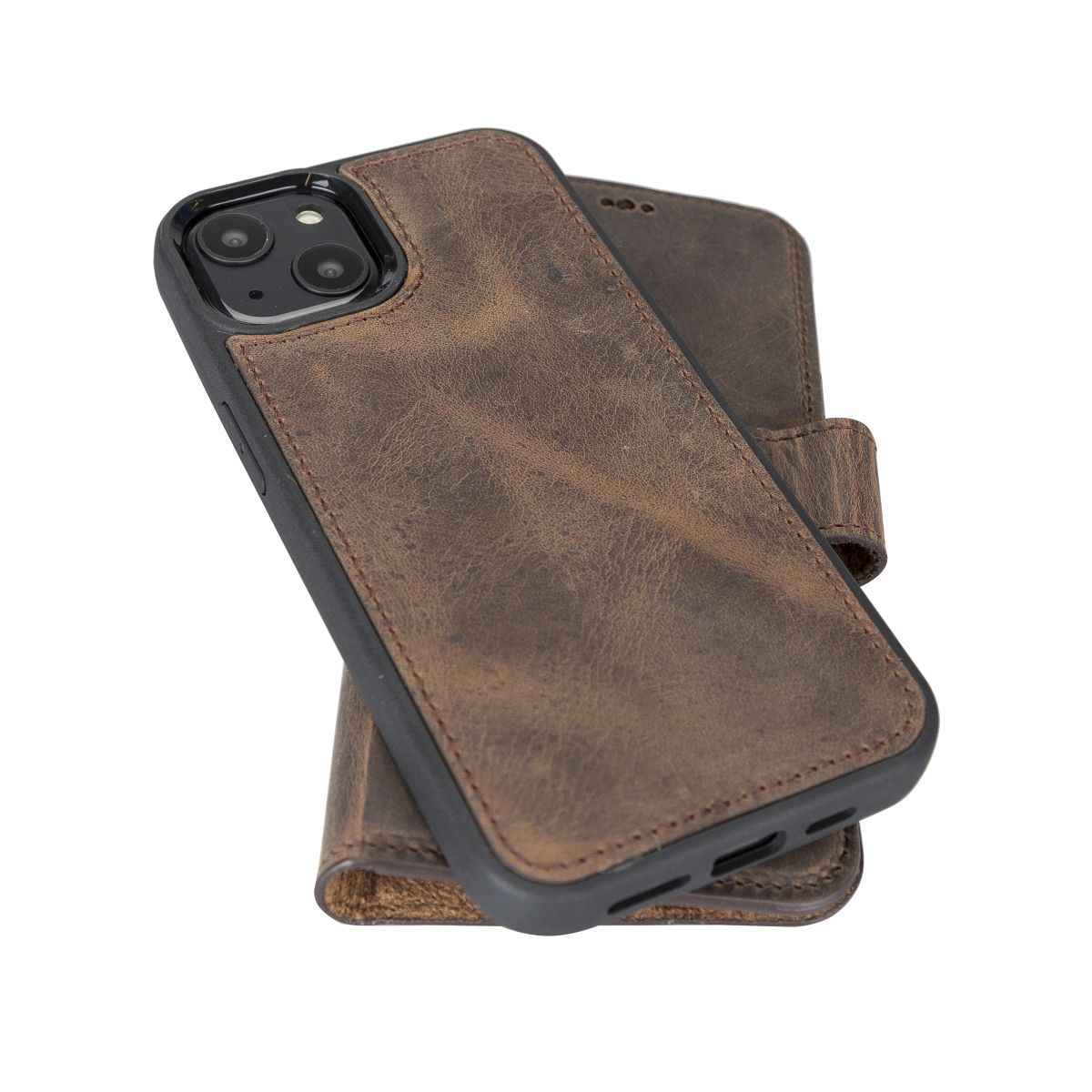 Bayelon Personalized iPhone 13 Leather Detachable Wallet Case with Kickstand