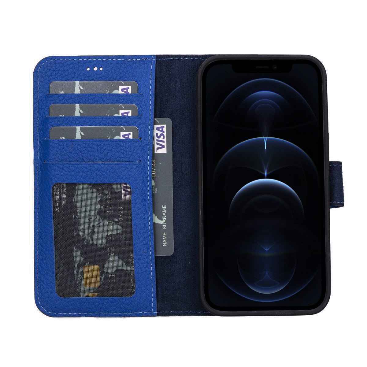 Bayelon Personalized iPhone 13 Leather Detachable Wallet Case with Kickstand