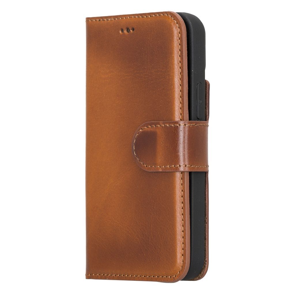 Bayelon Personalized iPhone 13 Mini Leather Detachable Wallet Case with Kickstand