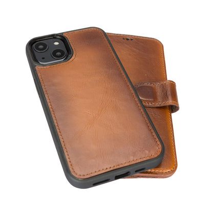 Bayelon Personalized iPhone 13 Mini Leather Detachable Wallet Case with Kickstand