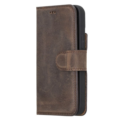 Bayelon Personalized iPhone 13 Mini Leather Detachable Wallet Case with Kickstand