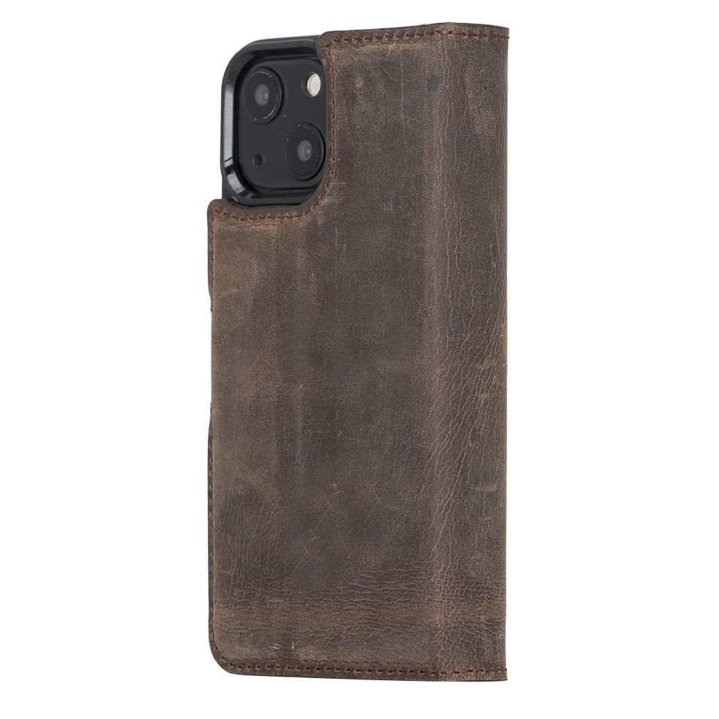 Bayelon Personalized iPhone 13 Mini Leather Detachable Wallet Case with Kickstand