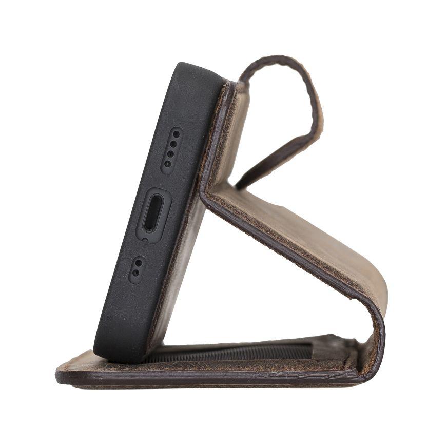 Bayelon Personalized iPhone 13 Mini Leather Detachable Wallet Case with Kickstand