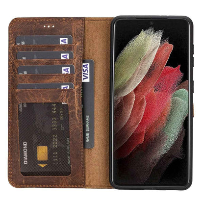 Bayelon Samsung Galaxy S21 Leather Detachable Wallet Case