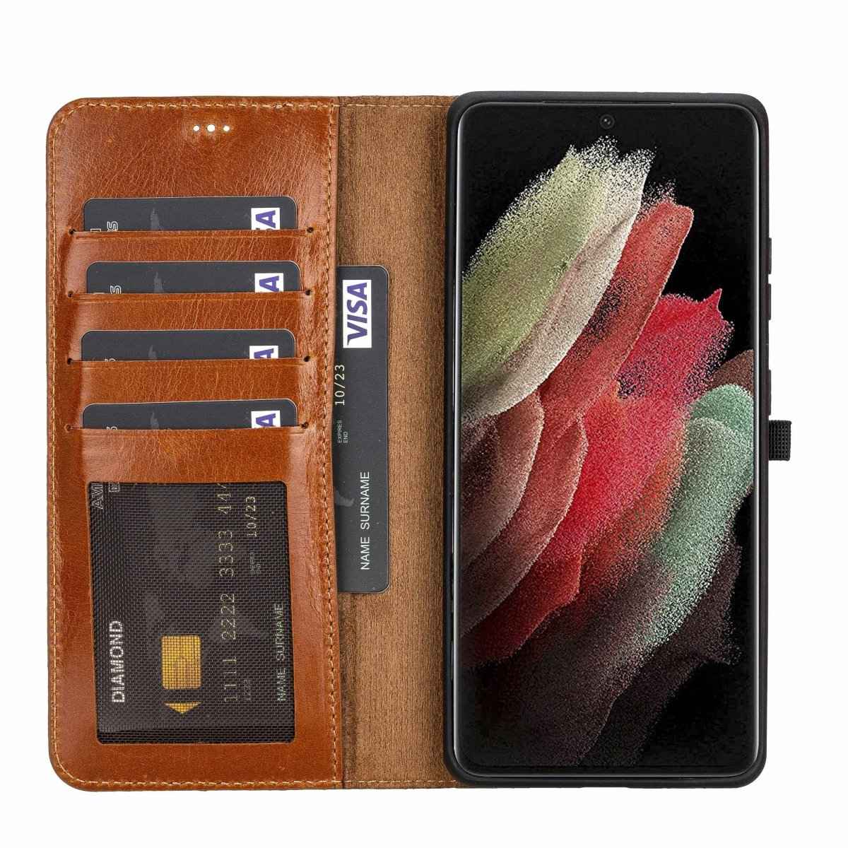 Bayelon Samsung Galaxy S21 Ultra Leather Detachable Wallet Case