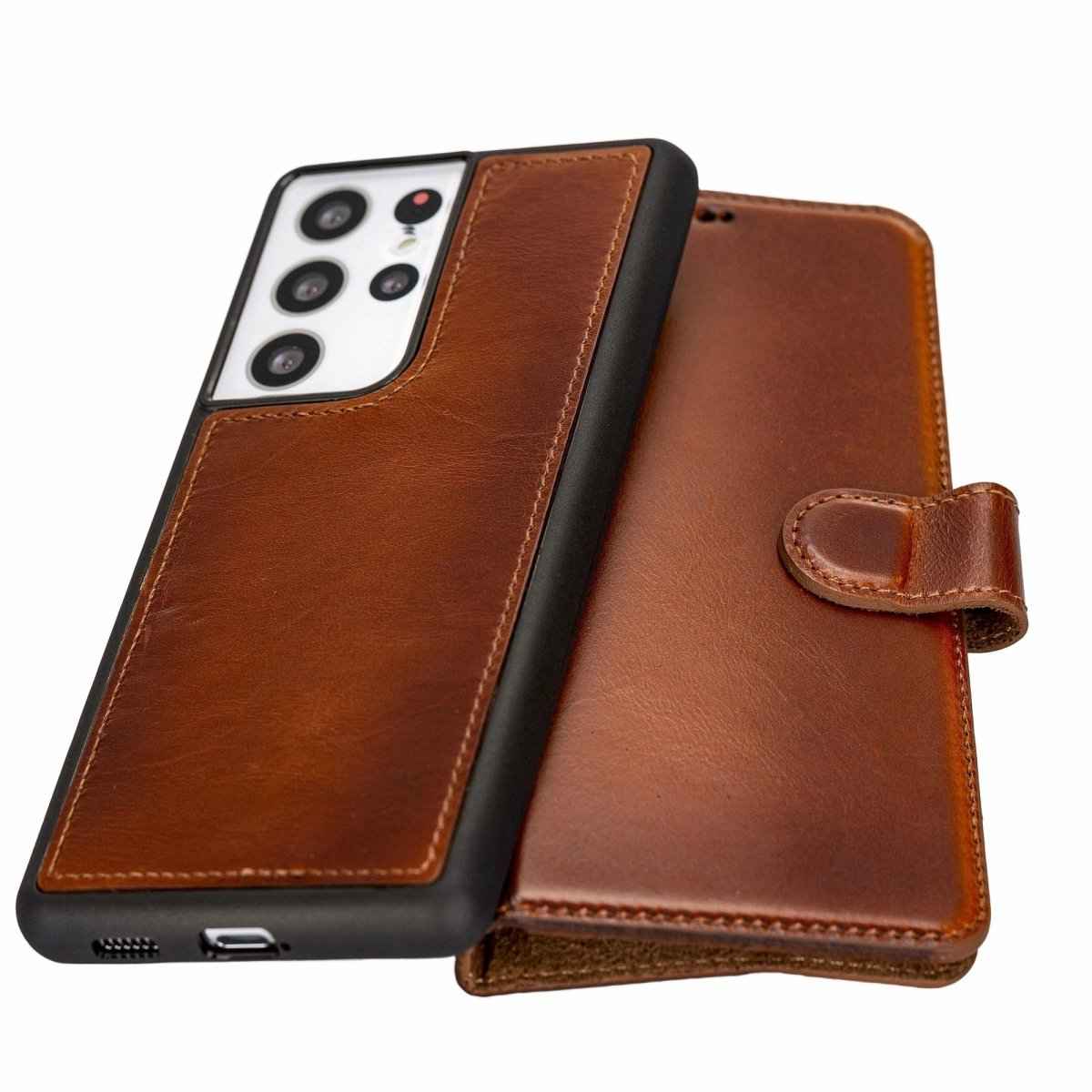 Bayelon Samsung Galaxy S21 Ultra Leather Detachable Wallet Case