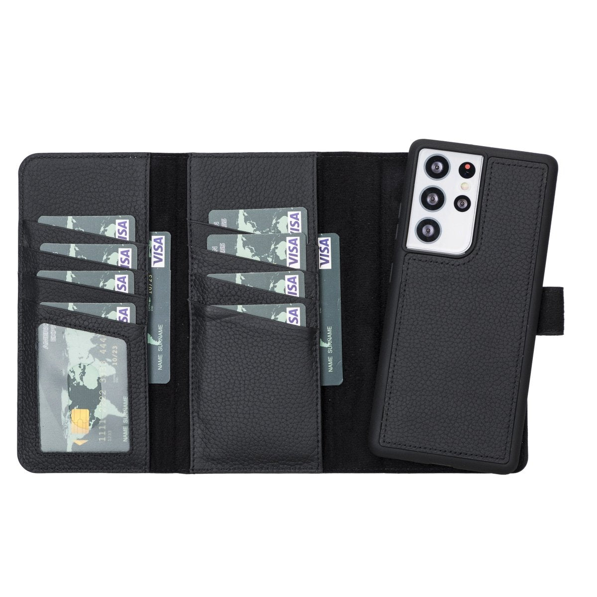 Bayelon Samsung Galaxy S21 Ultra Trifold Leather Wallet Case