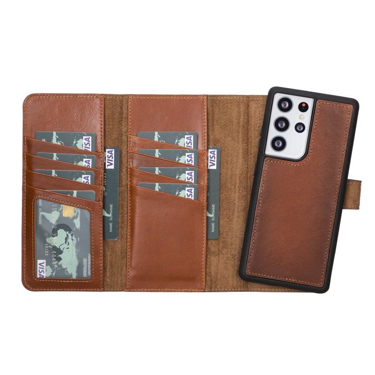 Bayelon Samsung Galaxy S21 Ultra Trifold Leather Wallet Case