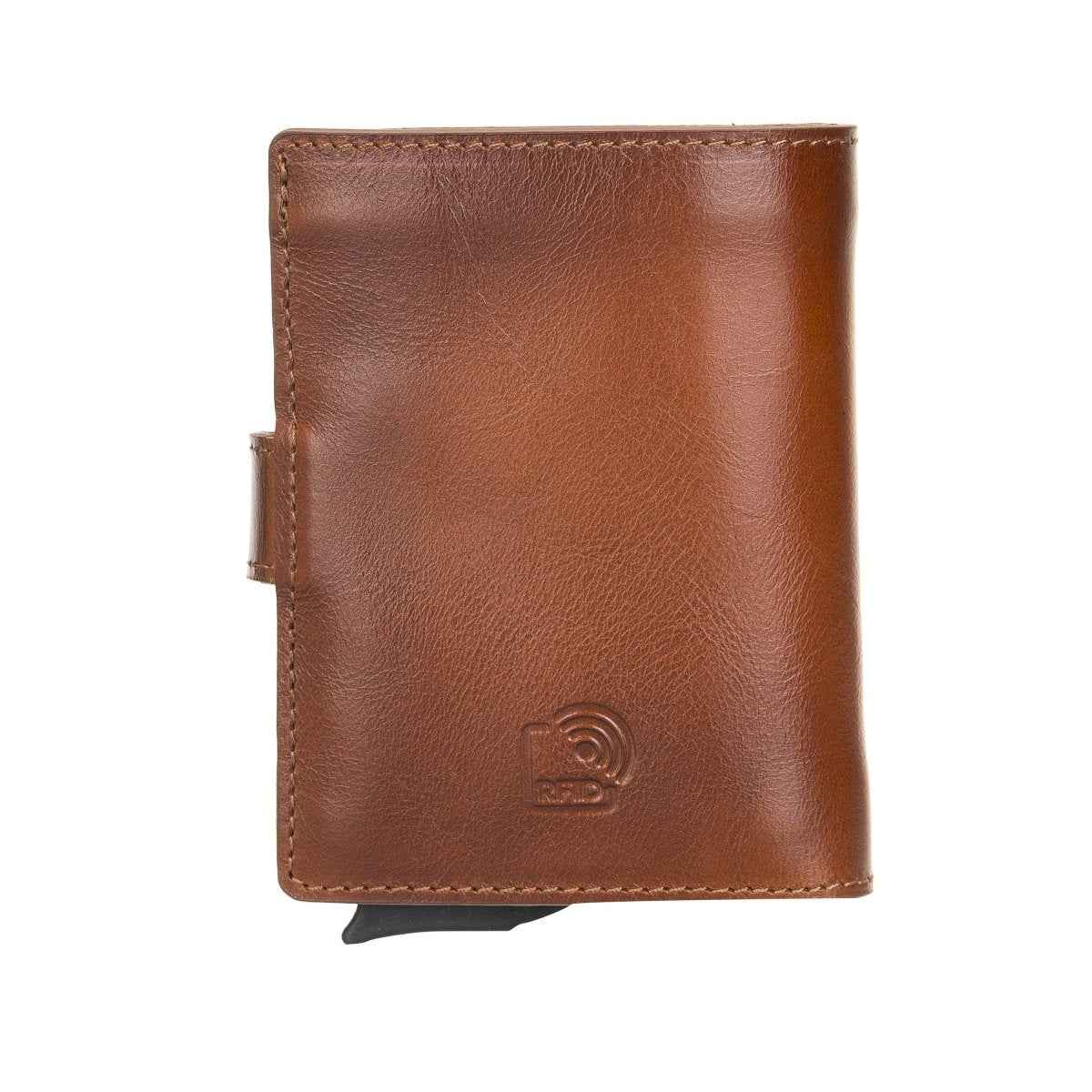 Bayelon Smart Leather Wallet - Mechanical Waller & Card Holder with RFID
