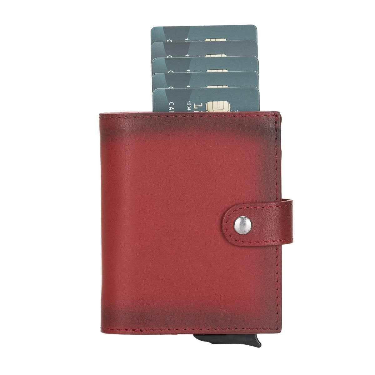 Bayelon Smart Leather Wallet - Mechanical Waller & Card Holder with RFID