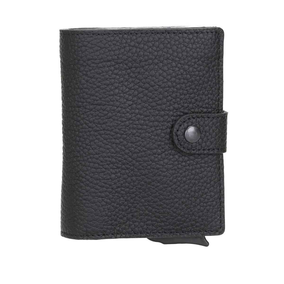 Bayelon Smart Leather Wallet - Mechanical Waller & Card Holder with RFID Floater Black