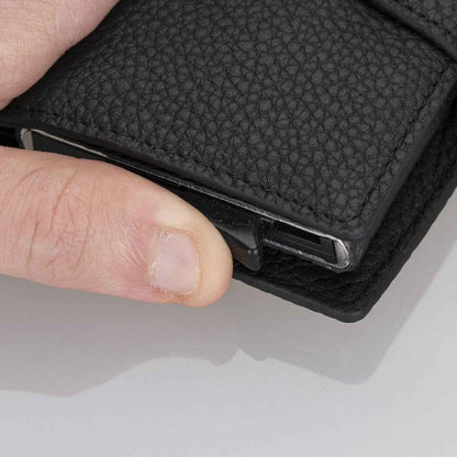 Bayelon Smart Leather Wallet - Mechanical Waller & Card Holder with RFID