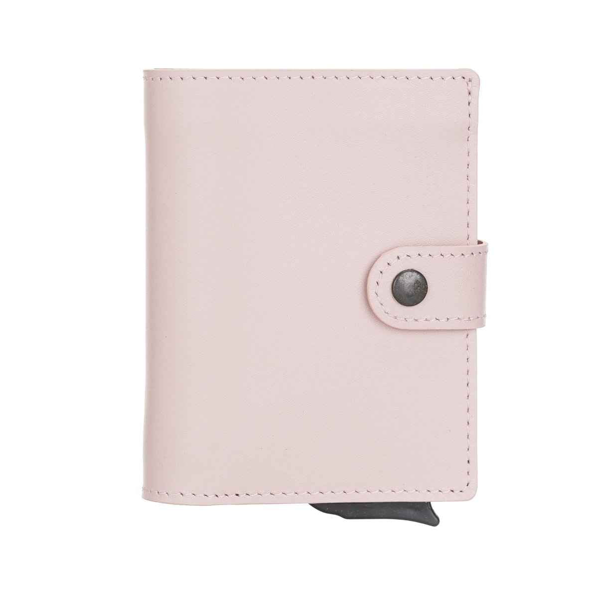Bayelon Smart Leather Wallet - Mechanical Waller & Card Holder with RFID Nude Pink