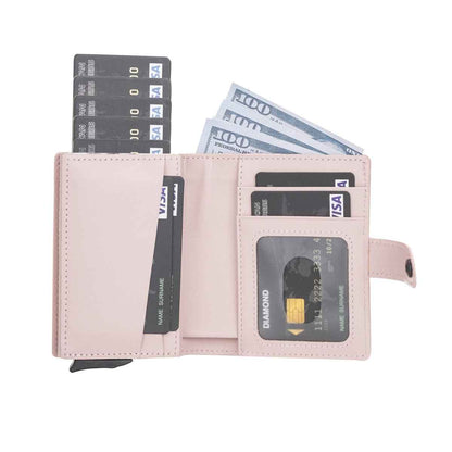 Bayelon Smart Leather Wallet - Mechanical Waller & Card Holder with RFID
