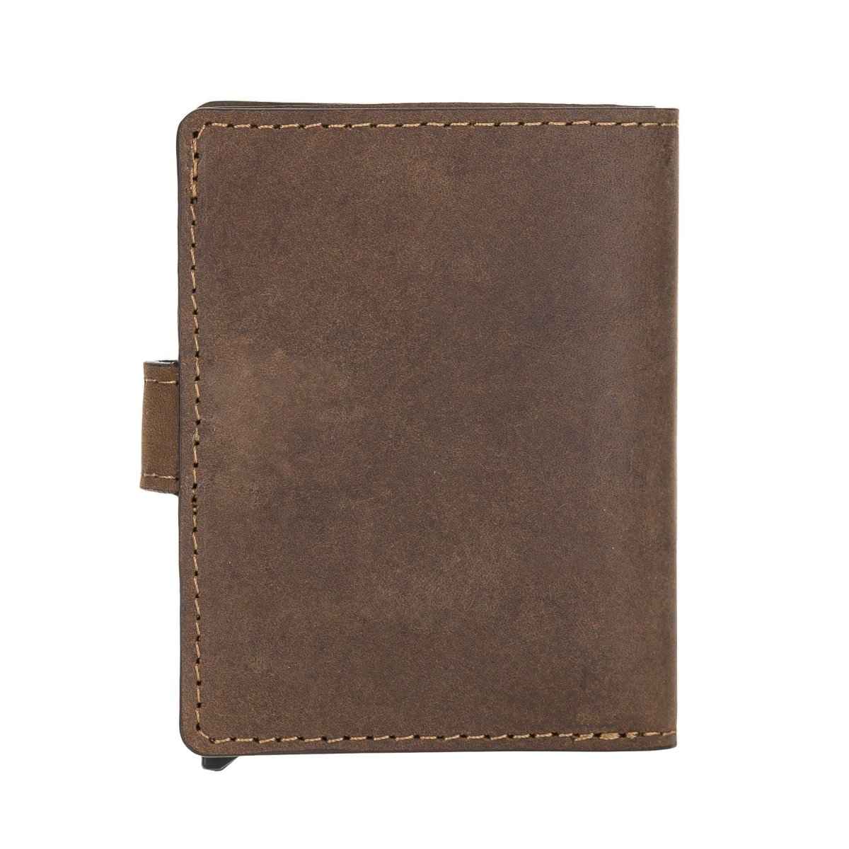 Bayelon Smart Leather Wallet - Mechanical Waller & Card Holder with RFID