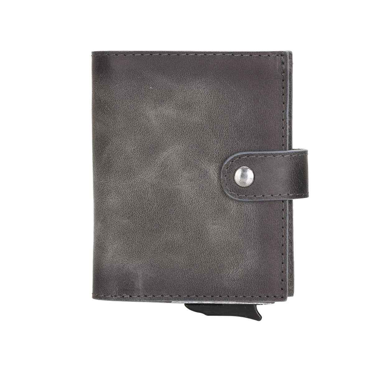 Bayelon Smart Leather Wallet - Mechanical Waller & Card Holder with RFID Tiguan Grey