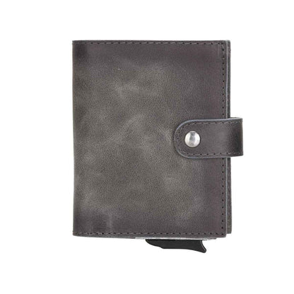 Bayelon Smart Leather Wallet - Mechanical Waller & Card Holder with RFID Tiguan Grey