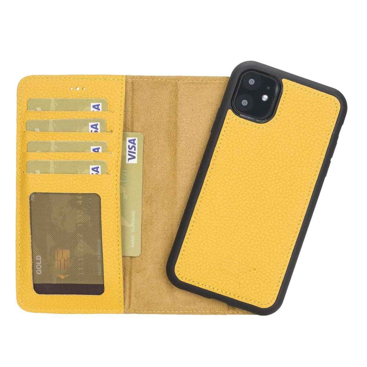 Bayelon iPhone 11 6.1 Leather Detachable Magnetic Wallet Case Floater Yellow