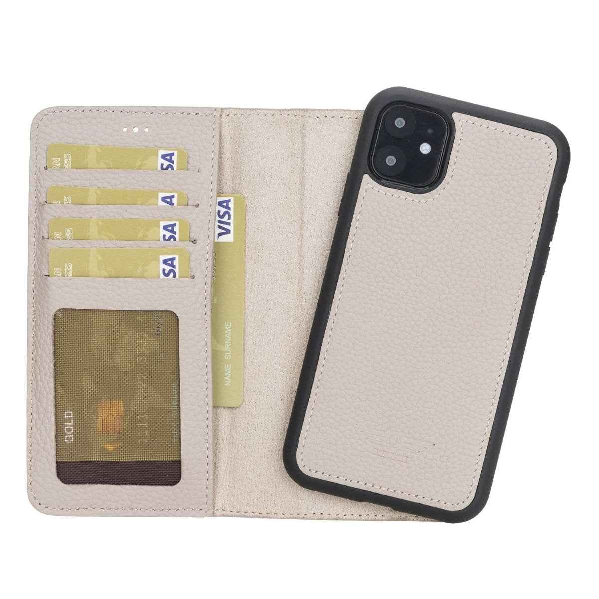 Bayelon iPhone 11 6.1 Leather Detachable Magnetic Wallet Case Floater Grey