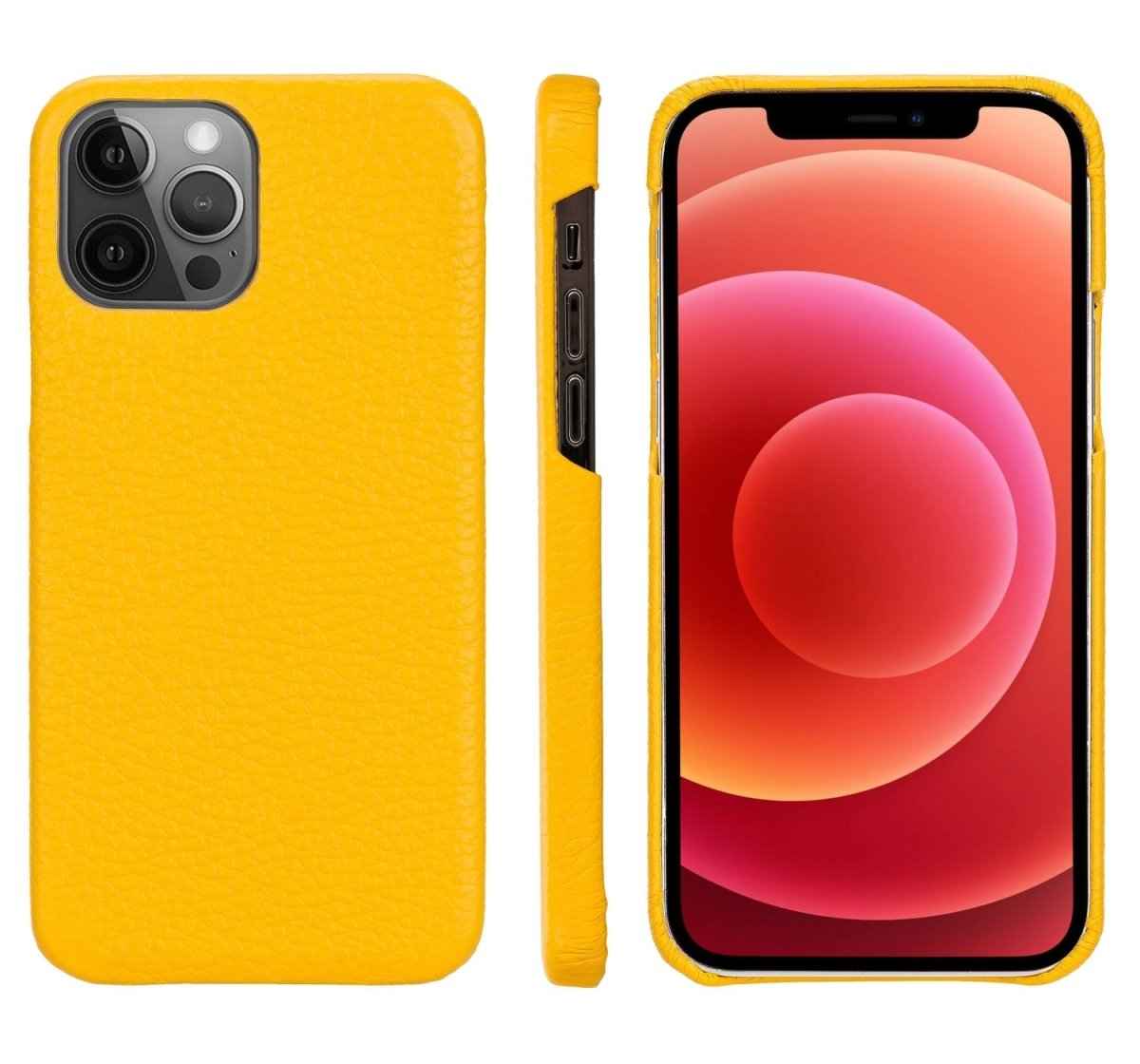 Bayelon iPhone 12/12 Pro Leather 360° Slim Case Floater Yellow