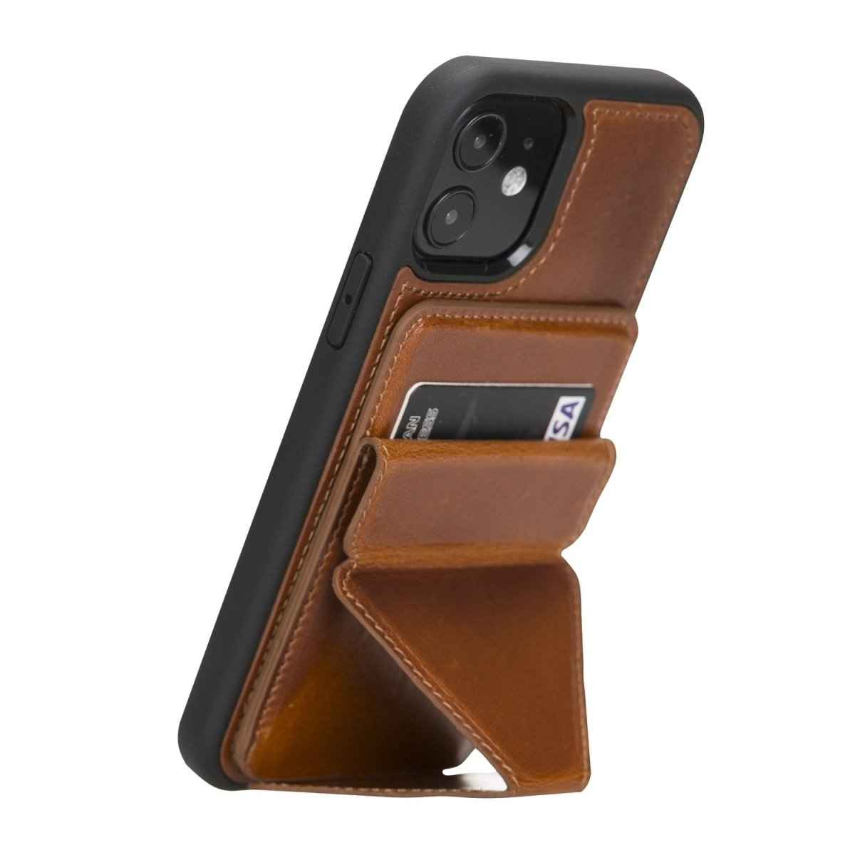 Bayelon iPhone 12 / 12 Pro 6.1" Leather Maggy Stand Case
