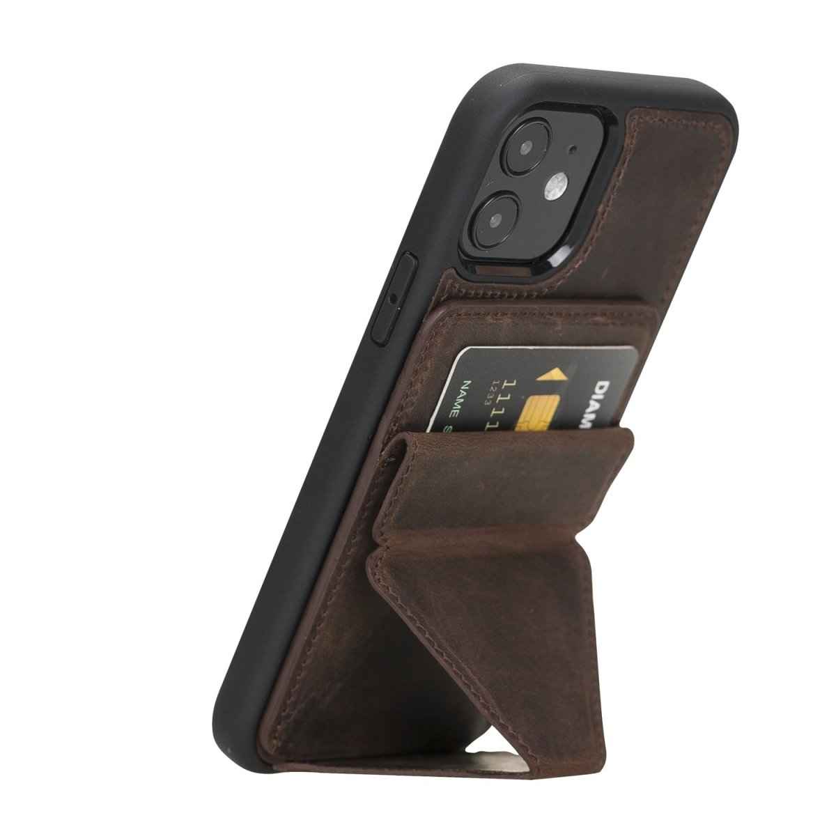 Bayelon iPhone 12 / 12 Pro 6.1" Leather Maggy Stand Case