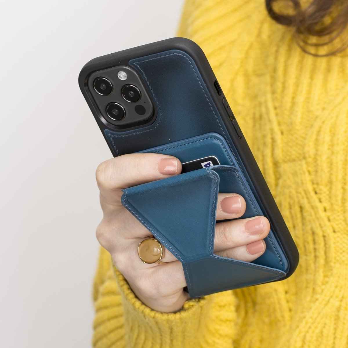 Bayelon iPhone 12 / 12 Pro 6.1" Leather Maggy Stand Case