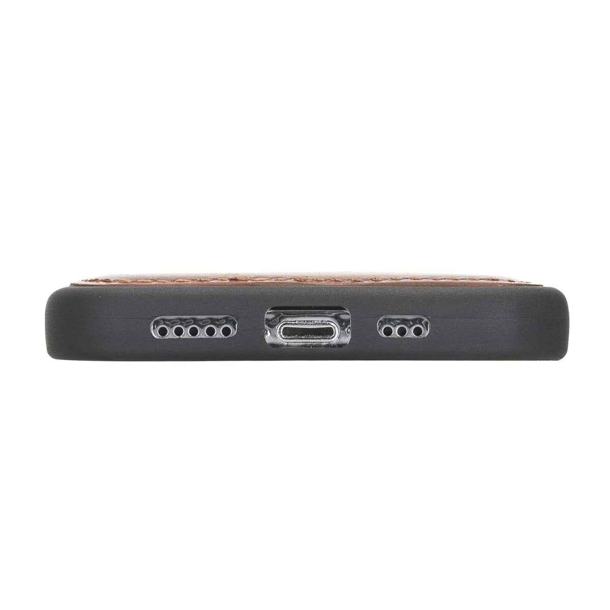 Bayelon iPhone 12 - 12 Pro 6.1" Leather Snap-on Back Cover