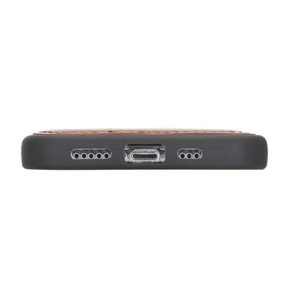 Bayelon iPhone 12 - 12 Pro 6.1" Leather Snap-on Back Cover