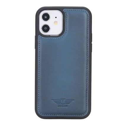 Bayelon iPhone 12 - 12 Pro 6.1" Leather Snap-on Back Cover Burnt Blue