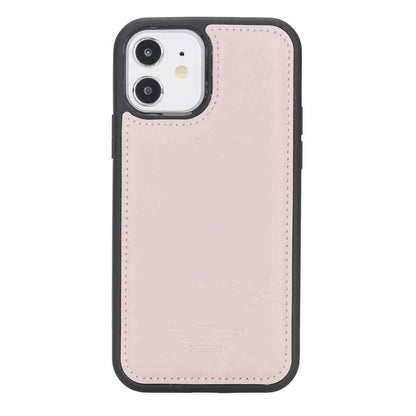 Bayelon iPhone 12 - 12 Pro 6.1" Leather Snap-on Back Cover Nude Pink